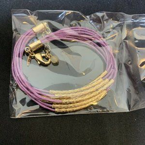 New Avon Signature Collection Crazy About Pastels Cord Bracelet Lavender (1635)
